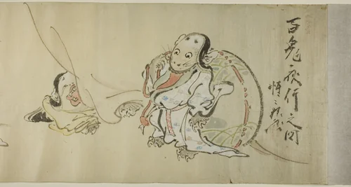 Night Procession of Goblins (Hyakki yagyo no zu) by Kawanabe Kyosai, drawing, 1865