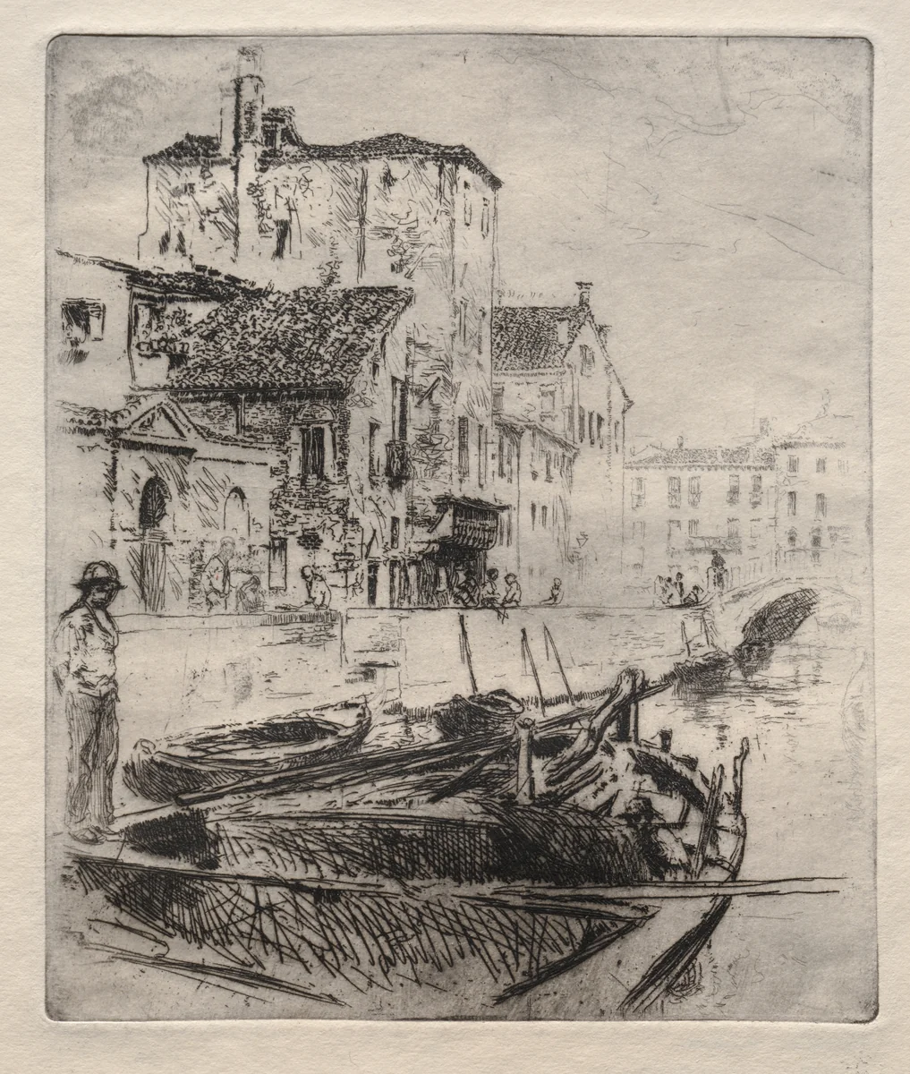 Venetian Canal and Boats, No. 8 by Robert Frederick Blum, print, 1800-1899