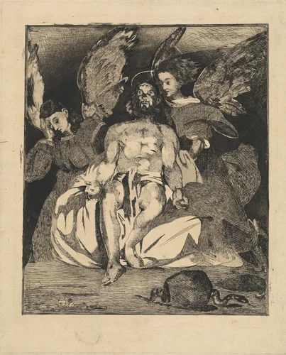 Dead Christ with Angels (Christ aux anges) by Edouard Manet, print, 1866-1867