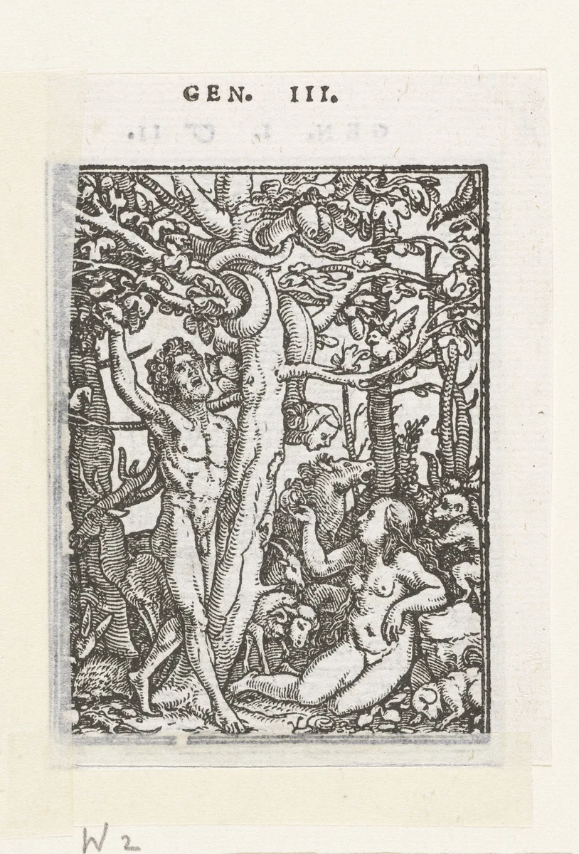 Zondeval by Hans Holbein, print, 1524-1526