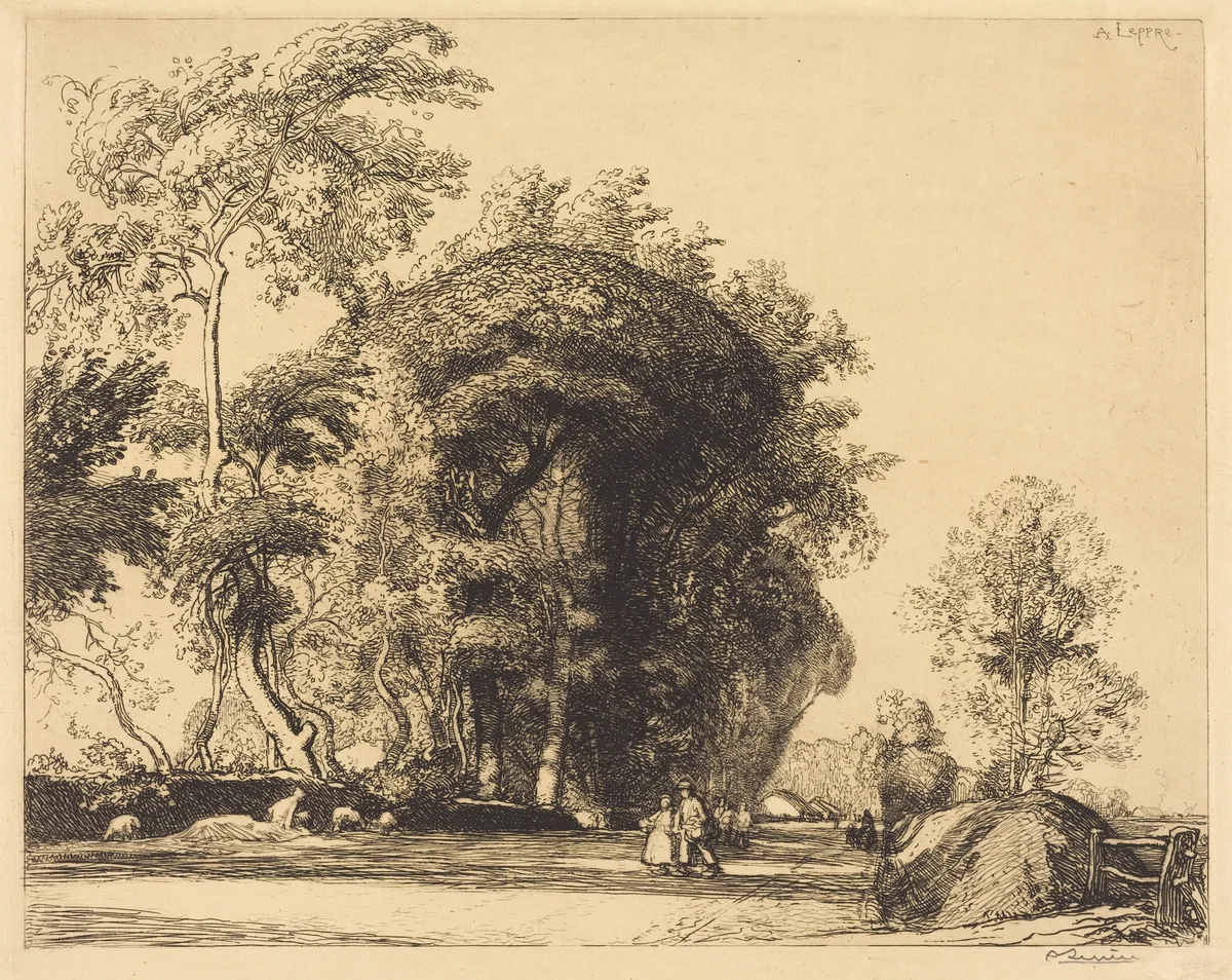 Path from St.-Gilles, St.-Jean-de-Monts (La route de St.-Gilles, St.-Jean-de-Monts) by Auguste Lepère, print, 1911