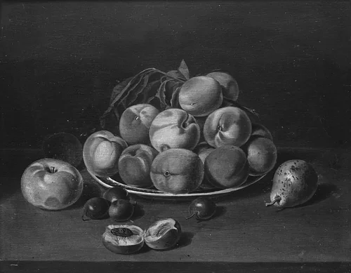Still Life: Peaches, Apple, and Pear by John A. Woodside, artwork, 1822-1825