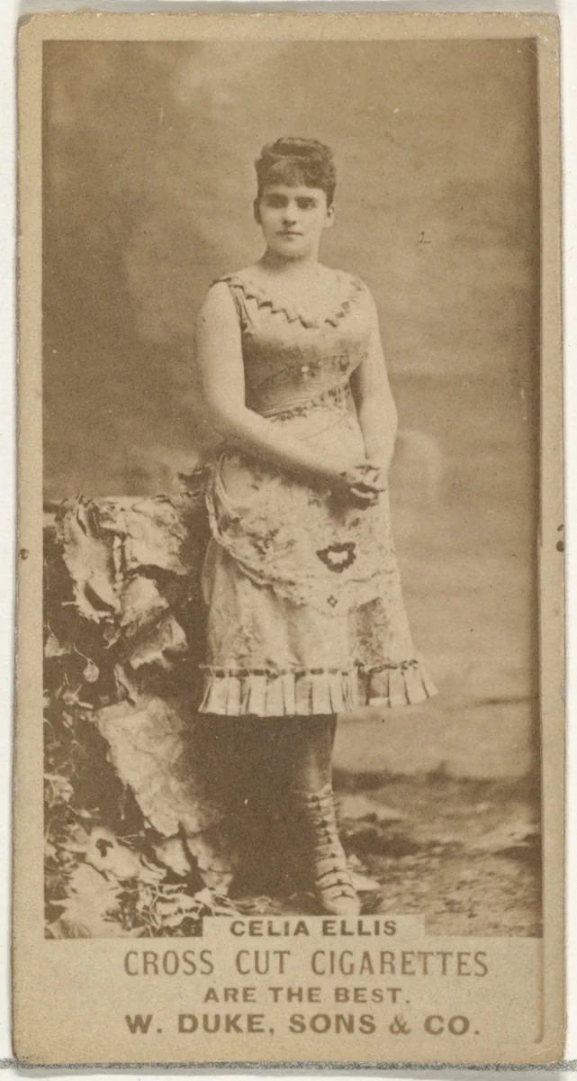 Celia Ellis, from the Actors and Actresses series (N145-3) issued by Duke Sons & Co. to promote Cross Cut Cigarettes by W. Duke, Sons & Co., photograph, 1880-1889