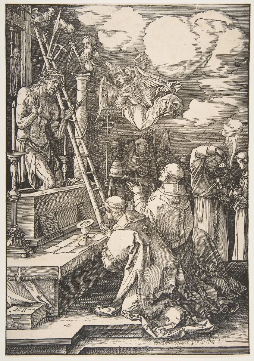 The Mass of Saint Gregory by Albrecht Dürer, print, 1511