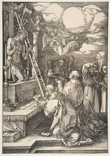 The Mass of Saint Gregory by Albrecht Dürer, print, 1511