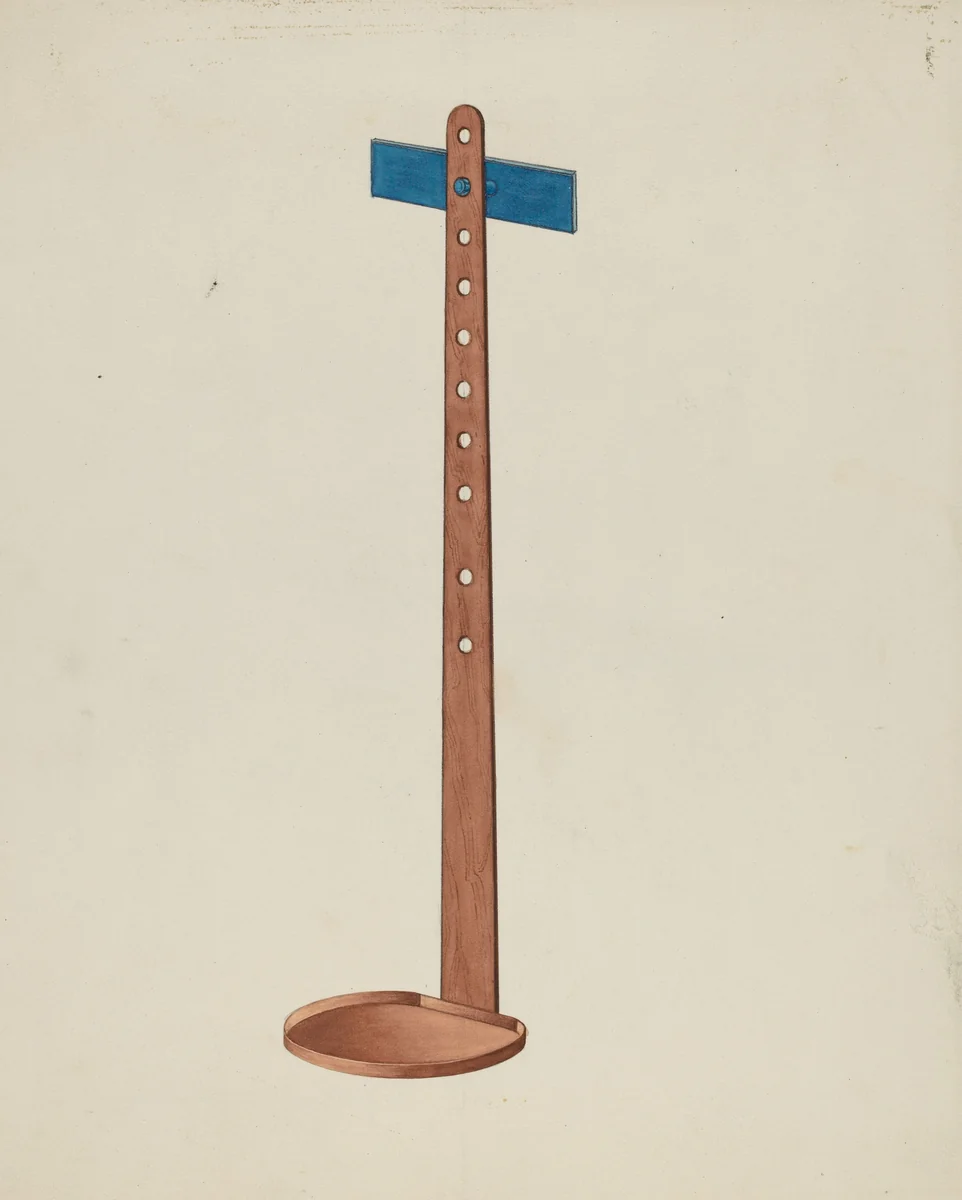 Shaker Candle Stand by Lon Cronk, index of american design, 1937