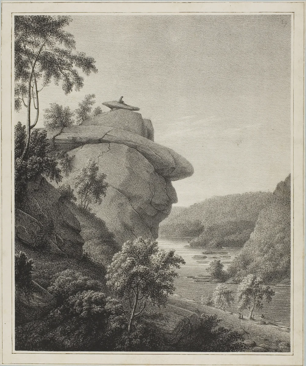 Jefferson's Rock by Rembrandt Peale, print, 1826
