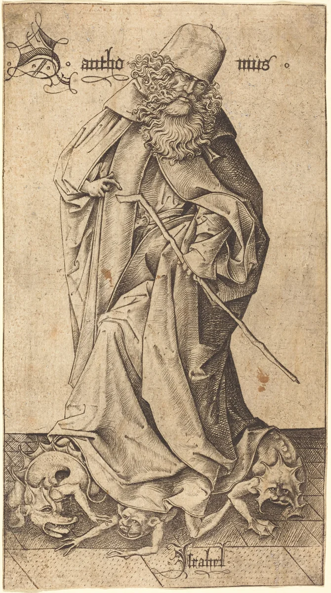 Saint Anthony by Israhel van Meckenem, print, 1445-1503
