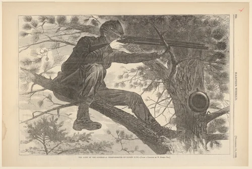 The Army of the Potomac – A Sharp-Shooter on Picket Duty (from "Harper's Weekly," Vol. VII) by Winslow Homer, print, 1862
