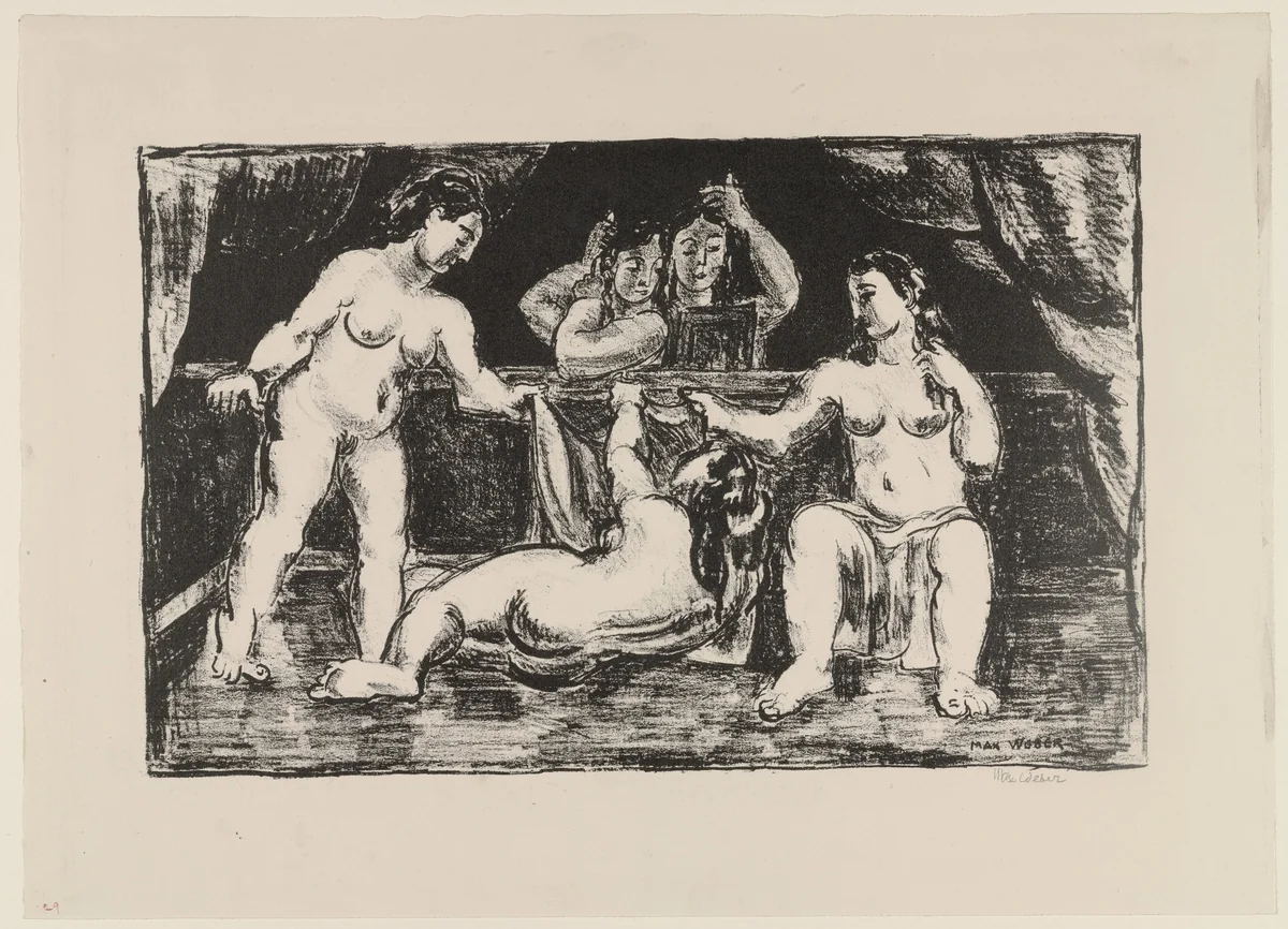 Mirror #2 by Max Weber, print, 1928