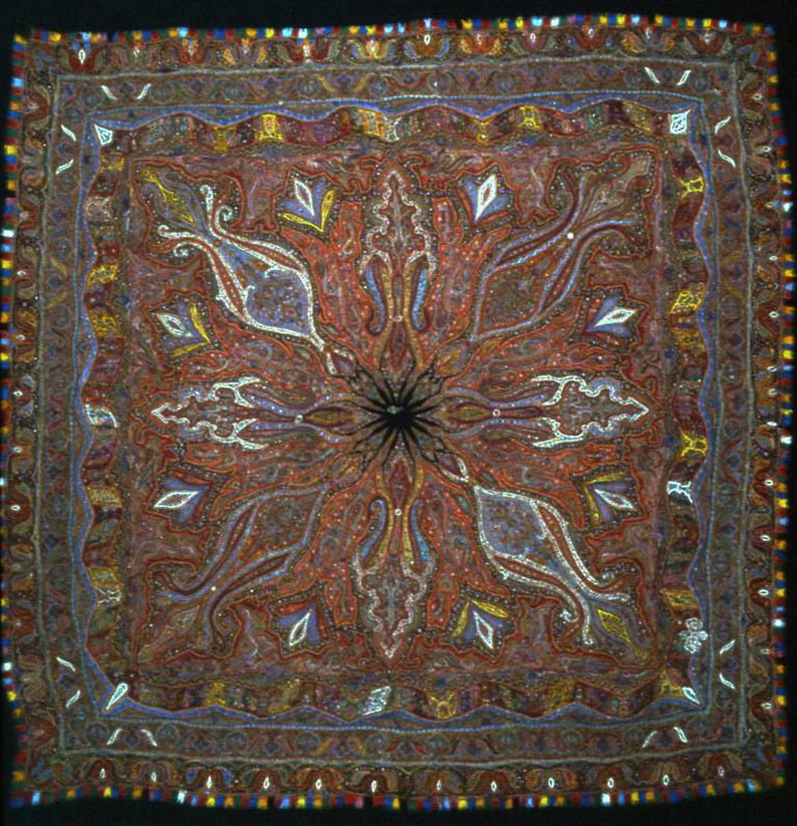 Shawl by India, textile, 1870-1879