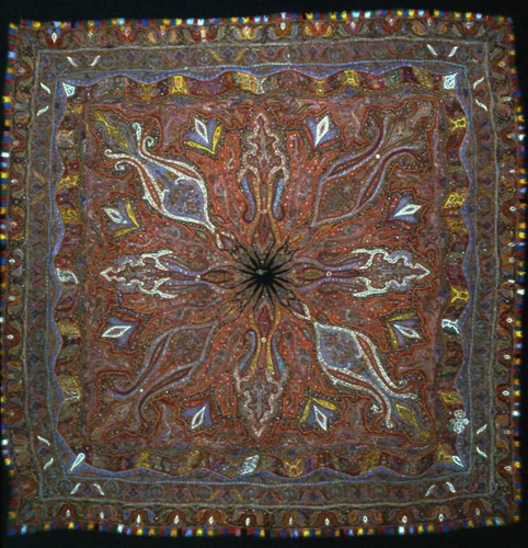 Shawl by India, textile, 1870-1879