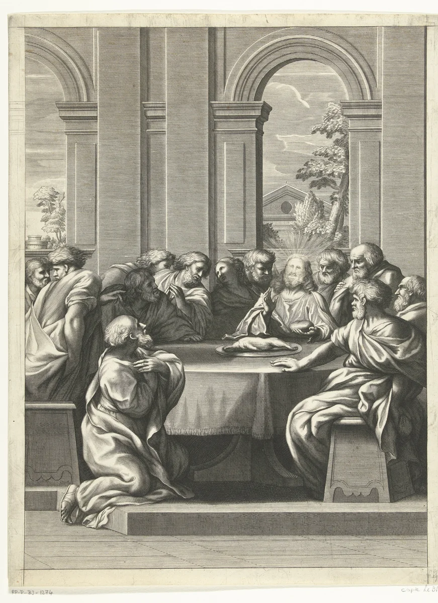 Laatste Avondmaal by anonymous, print, 1656-1692