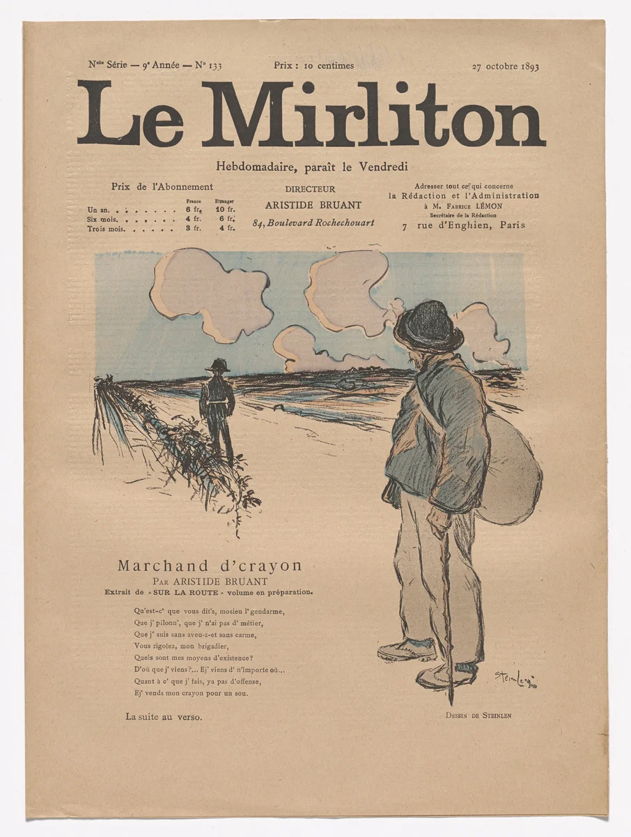 Le Mirliton, no. 133 by Théophile-Alexandre Steinlen, periodical, 1893