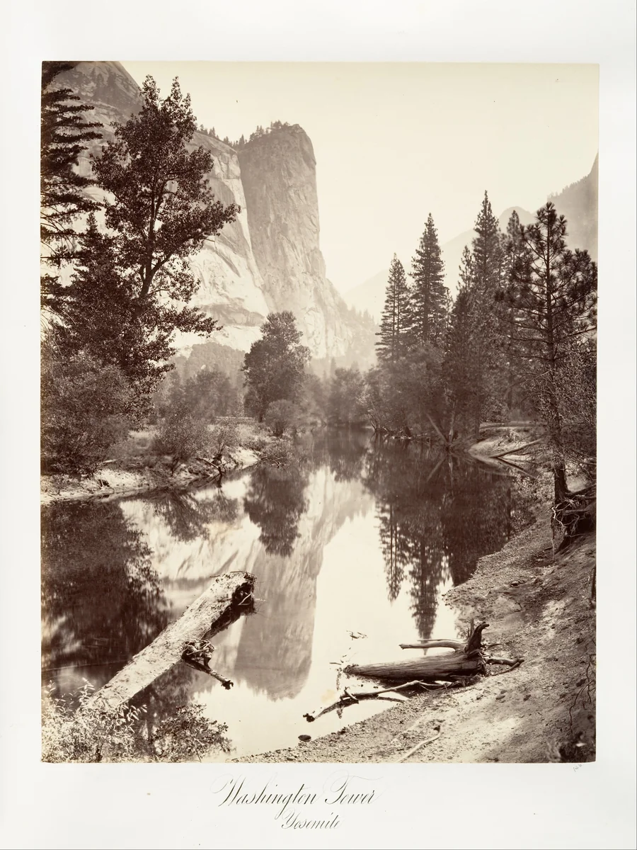 Washington Tower, Yosemite by Carleton E. Watkins, photograph, 1870-1874