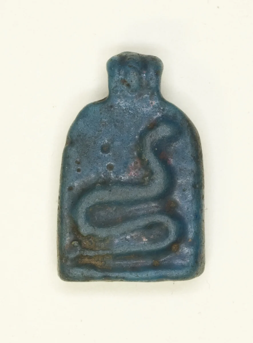 Amulet of a Serpent on a Stela by Egyptian, metalwork, -1070--664