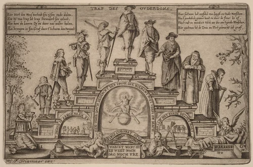 The Steps of Age (Trap des Ouderdoms) by Hendrik Frans Diamaer, print, 1685-1765