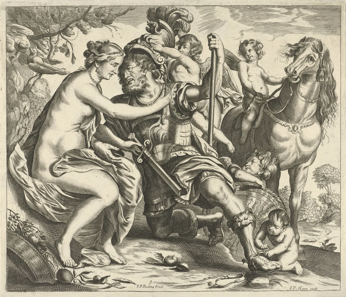Venus en Mars by anonymous, print, 1650-1750