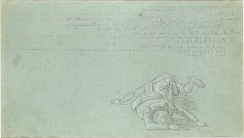 Study for "The Death of Major Peirson": Two Dead Figures by John Singleton Copley, artwork, 1782-1783