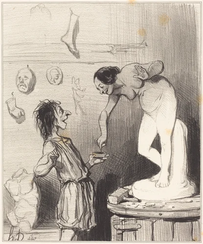Pygmalion by Honoré Daumier, print, 1842