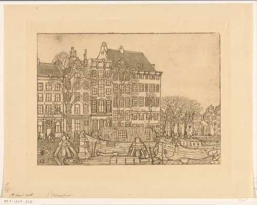 Huizen aan de Prins Hendrikkade in Amsterdam by Wijnand Otto Jan Nieuwenkamp, print, 1905