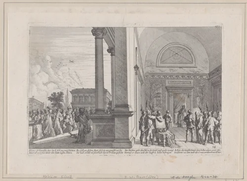 Pilate attempting to discharge Christ, from "Iconographia" by Melchior Küsel, print, 1670