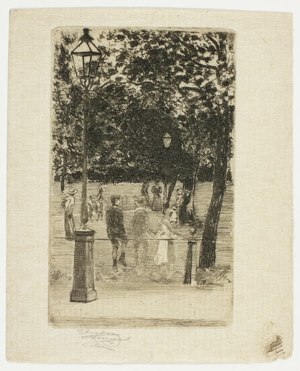 The Children's Hour, Summer Evening, Parson's Green by Theodore Roussel, print, 1906