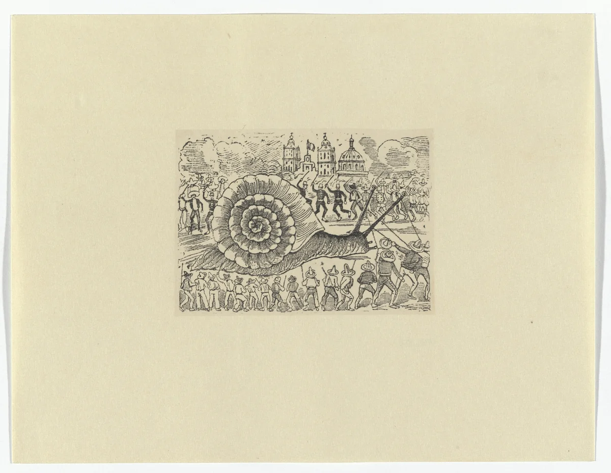 The Ballad of the Snail (Corrido: El Caracol) by José Guadalupe Posada, print