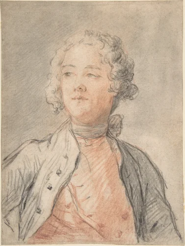 Half-Length Portrait of a Young Man by Jean-Marc Nattier, drawing, 1700-1766