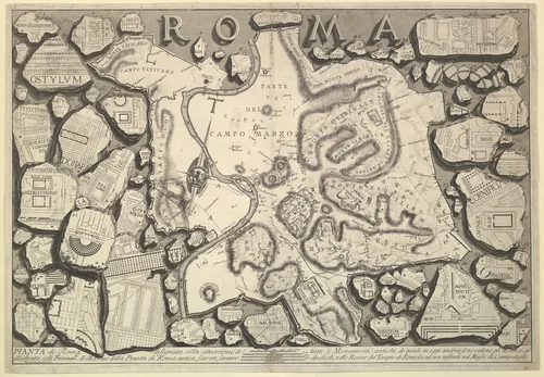 Plan of Rome..., from "Le Antichità Romane" (Roman Antiquities) by Giovanni Battista Piranesi, print, 1751-1761