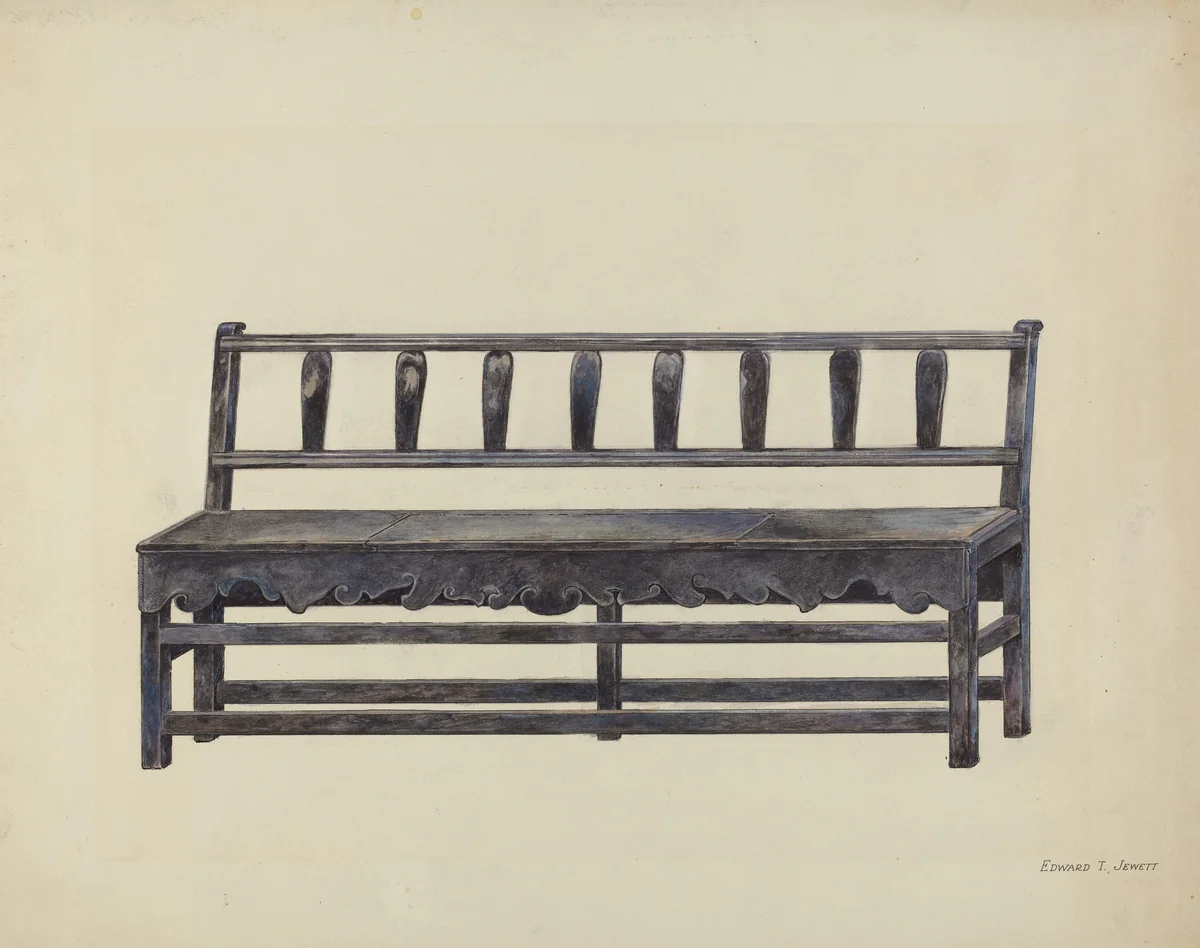 Bench by Edward Jewett, index of american design, 1936
