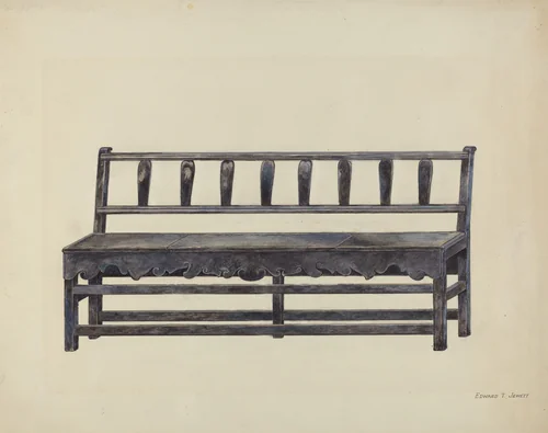 Bench by Edward Jewett, index of american design, 1936