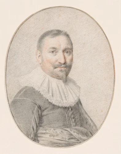 A Portrait of a Man by Jan de Bray, drawing, 1650