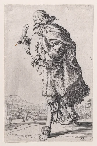 Le Gentilhomme qui Salue Tenant son Feutre Sous le Bras (The Gentleman who Bows Holding his Felt Hat Under his Arm), from "La Noblesse" (The Nobility) by Jacques Callot, print, 1618-1628