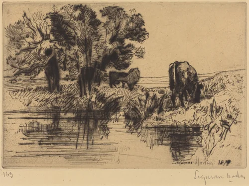 The Three Cows by Francis Seymour-Haden, print, 1818