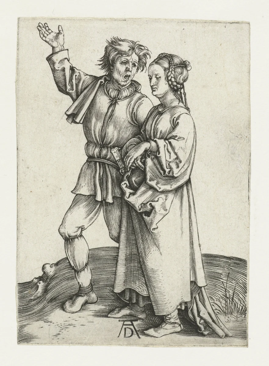 Het boerenpaar by Unknown, print, 1495-1499
