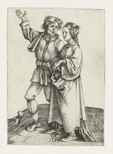 Het boerenpaar by Unknown, print, 1495-1499