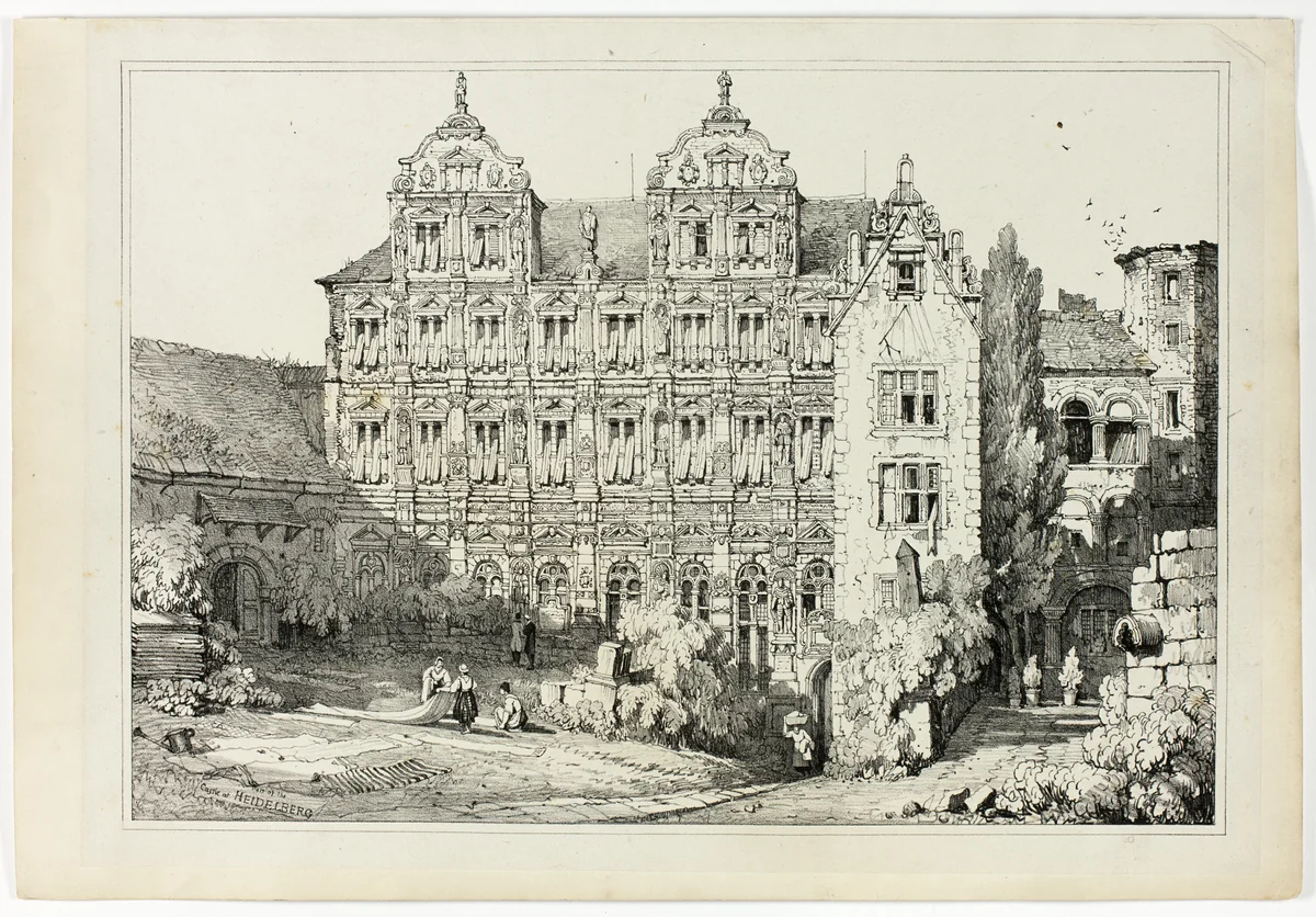 Part of the Castle at Heidelberg, from Facsimiles of Sketches made in Flanders and Germany by Samuel Prout, print, 1833