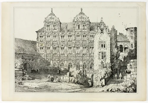Part of the Castle at Heidelberg, from Facsimiles of Sketches made in Flanders and Germany by Samuel Prout, print, 1833