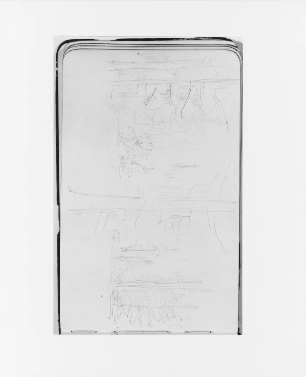 Sketch of Forest Scenery (from Sketchbook) by Albert Bierstadt, artwork, 1890