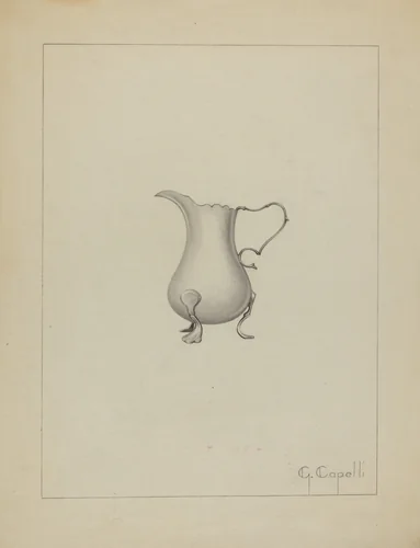 Silver Creamer by Giacinto Capelli, index of american design, 1935-1942