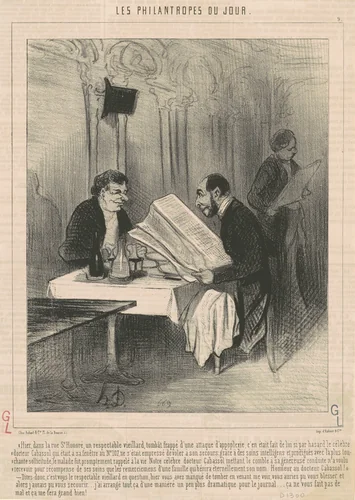 Hier dans la rue Saint-Honoré ... unviellard by Honoré Daumier, print, 1844