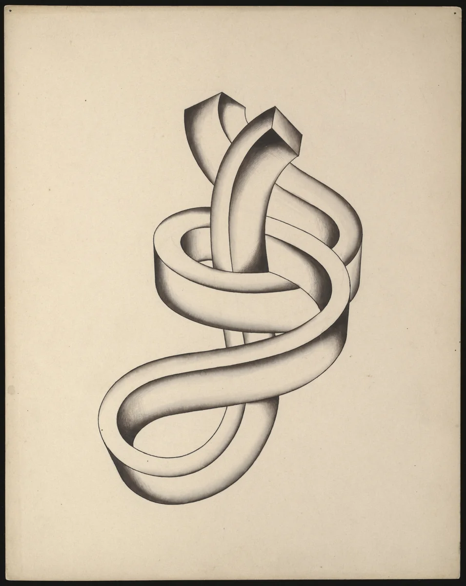 Dimensional Curve Interlace by Iakov Chernikhov, drawing, 1928