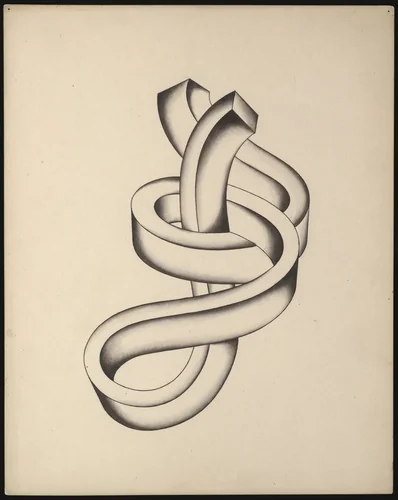 Dimensional Curve Interlace by Iakov Chernikhov, drawing, 1928