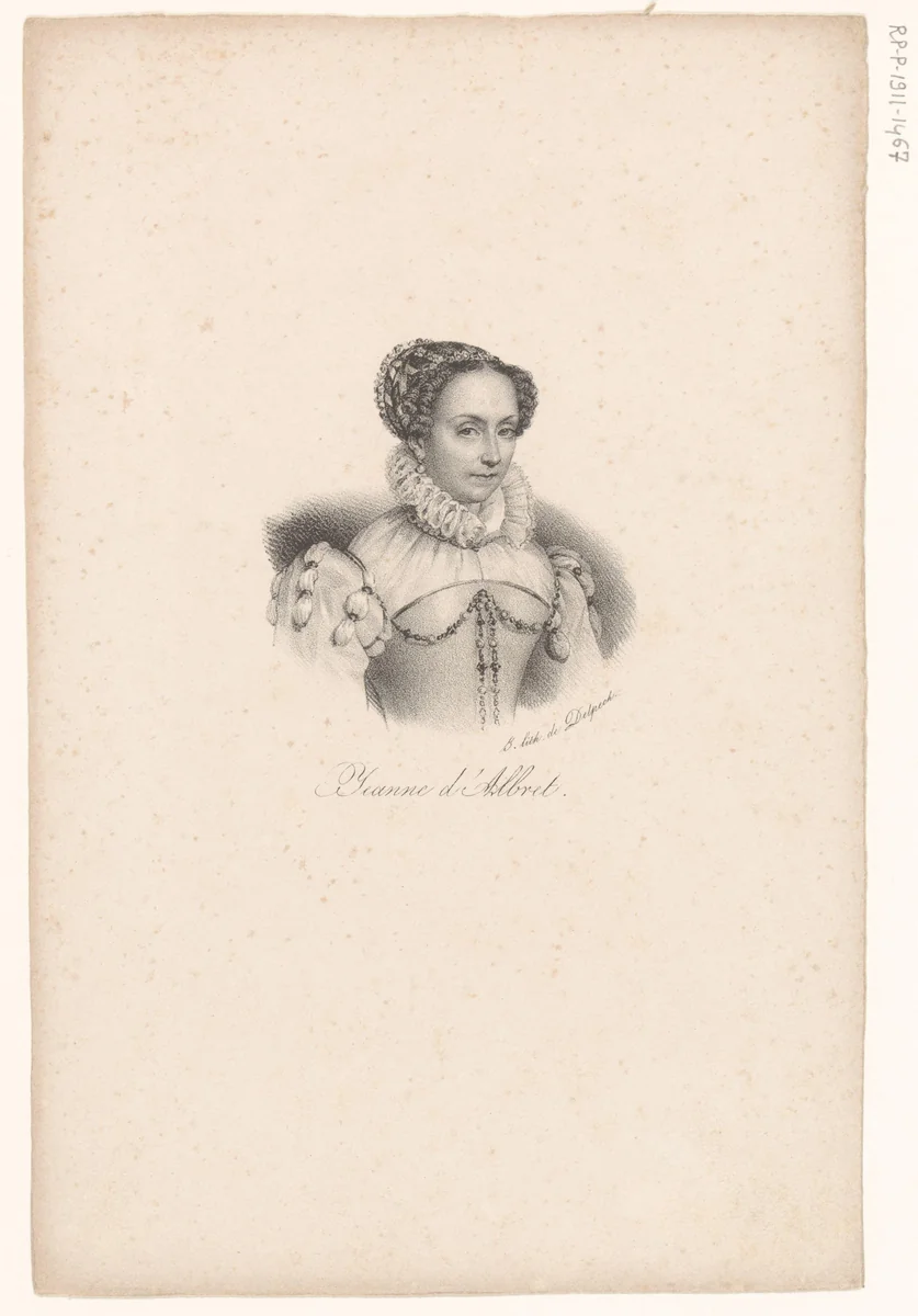 Portret van Johanna van Albret by anonymous, print, 1818-1842