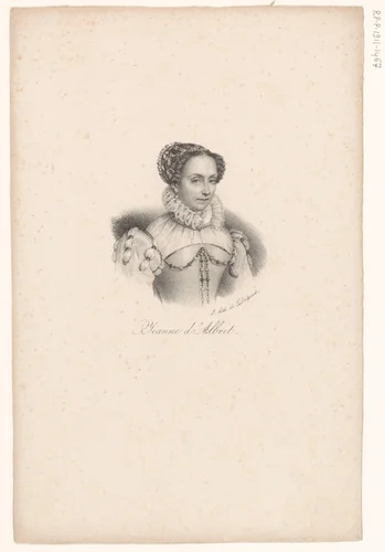 Portret van Johanna van Albret by anonymous, print, 1818-1842