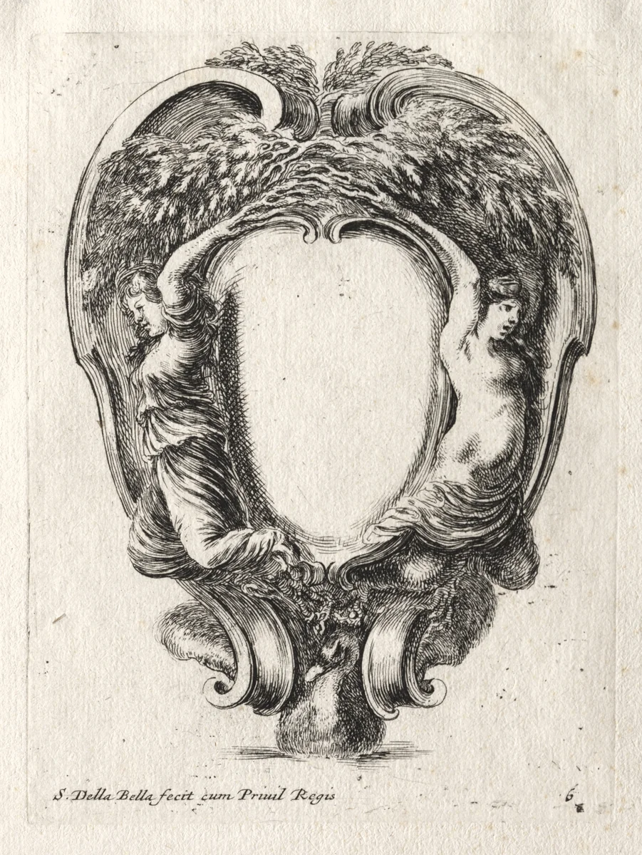 New Model for a Cartouche by Stefano della Bella, print, 1647