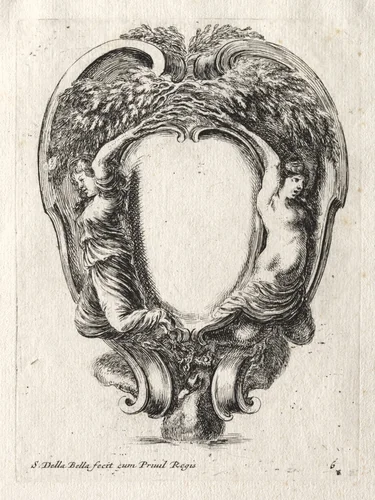 New Model for a Cartouche by Stefano della Bella, print, 1647