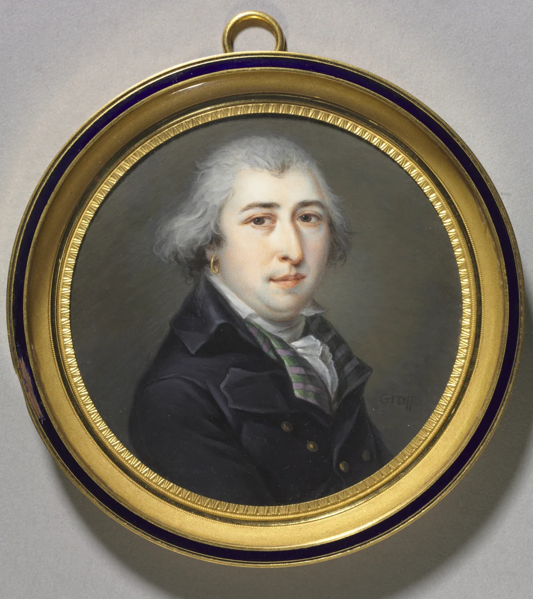 Portrait of a Man with an Earring by Anonymous Graff, painting, 1795-1805