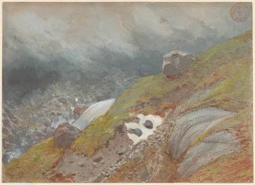 View Above Handeck, Switzerland by Eugène-Emmanuel Viollet-le-Duc, drawing, 1875